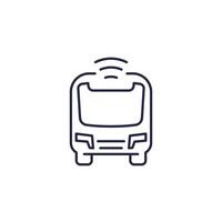 autonomous shuttle bus line icon on white vector