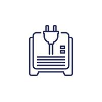 home battery, backup system line icon on white vector