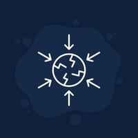 negative impact icon, line design vector
