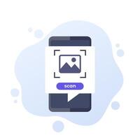 scan image or photo icon with a smart phone vector