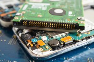 Repairing and upgrade circuit mainboard of notebook, electronic, computer hardware and technology. photo