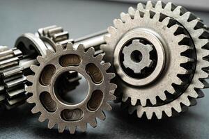 Gear and cogs wheel, automation process technology system for business. photo