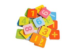 Math number isolated on white background with clipping path, mathematics learning course. photo