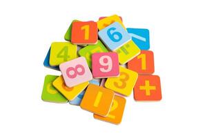 Math number isolated on white background with clipping path, mathematics learning course. photo