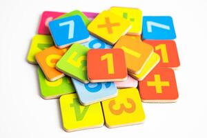 Math number isolated on white background with clipping path, mathematics learning course. photo