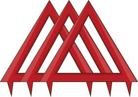 A triangle with three spikes on it vector