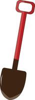 A shovel with a handle on a white background vector