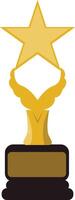 A golden star on a trophy vector