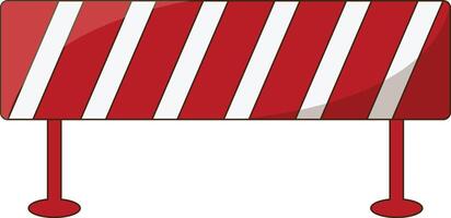 A red and white striped barricade on a white background vector