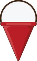 A red cone with a white top vector