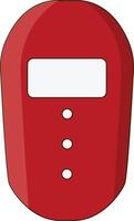 A red button with a white button on it vector