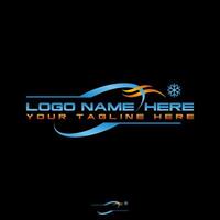Logo design graphic concept creative abstract premium stock emblem ellipse swoosh warm hot cool cold snow Related monogram badge element symbol vector