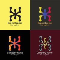 Elegant modern logo for organization or company with powerful shape. vector