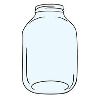 Mason jar mockup for food, diy. doodle line illustration isolated on white background. Ready for use in presentation, promo, advertising and more. vector