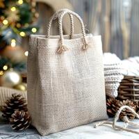 Tote Shopping Bag Mockup, Christmas theme photo