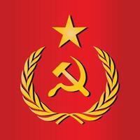 Soviet Union Logo Star Hammer and Sickle Symbols USSR Red Army Gradient Color vector