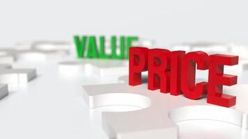 The price and value text for Business concept 3d rendering. photo