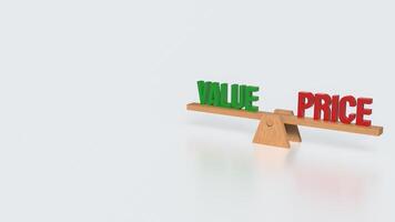 The price and value text for Business concept 3d rendering. photo