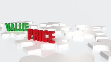 The price and value text for Business concept 3d rendering. photo