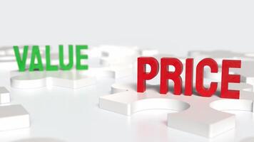 The price and value text for Business concept 3d rendering. photo
