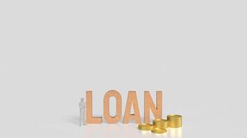 The man and loan text for Business concept 3d rendering. photo