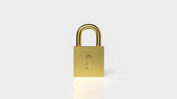Golden lock for security or Business concept 3d rendering. photo