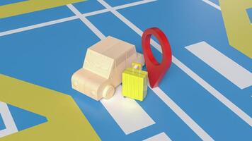 The Car and check point for travel or applications concept 3d rendering. photo