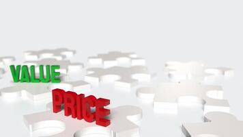 The price and value text for Business concept 3d rendering. photo