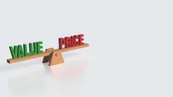 The price and value text for Business concept 3d rendering. photo