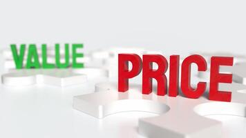 The price and value text for Business concept 3d rendering. photo