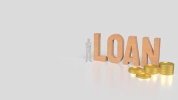 The man and loan text for Business concept 3d rendering. photo