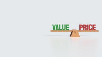 The price and value text for Business concept 3d rendering. photo