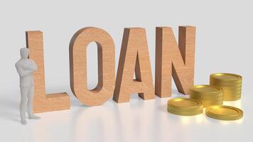 The man and loan text for Business concept 3d rendering. photo