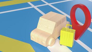 The Car and check point for travel or applications concept 3d rendering. photo