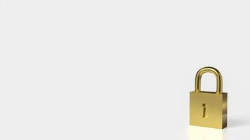Golden lock for security or Business concept 3d rendering. photo