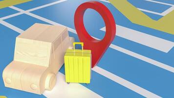 The Car and check point for travel or applications concept 3d rendering. photo