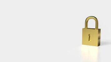 Golden lock for security or Business concept 3d rendering. photo
