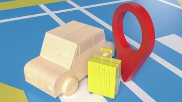 The Car and check point for travel or applications concept 3d rendering. photo