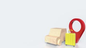 The Car and check point for travel or applications concept 3d rendering. photo