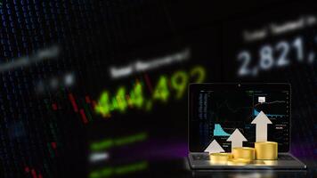 The Notebook and chart for Business concept 3d rendering. photo