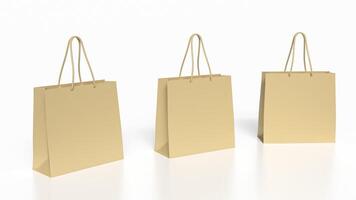 The Three shopping bag on white Background 3d rendering. photo