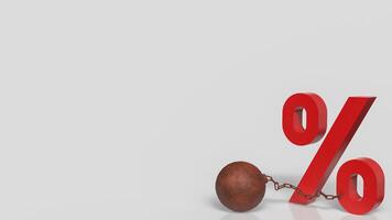 The percent and pendulum like prisoner for Business concept 3d rendering. photo