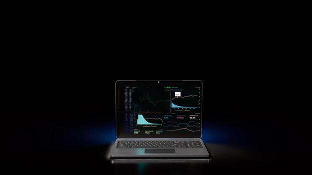 The Notebook and chart for Business concept 3d rendering. photo