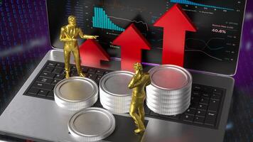 The Notebook and chart for Business concept 3d rendering. photo