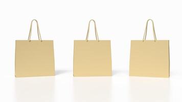 The Three shopping bag on white Background 3d rendering. photo