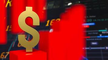 The red dollar symbol on Business background 3d rendering. photo