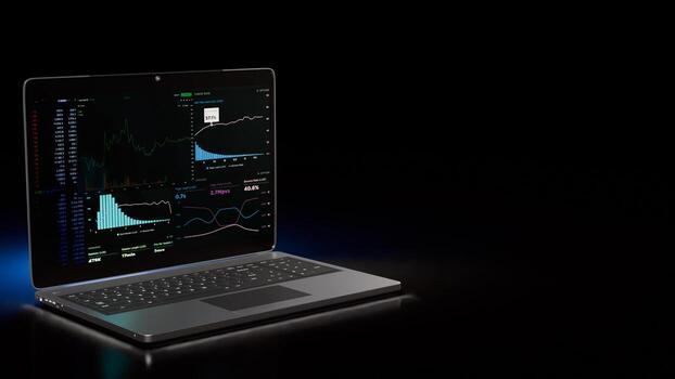 The Notebook and chart for Business concept 3d rendering. photo