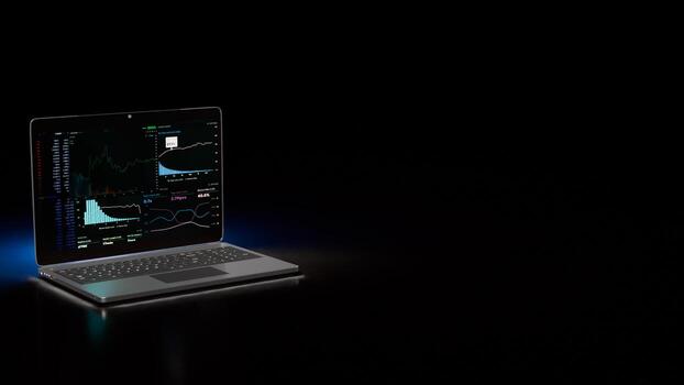 The Notebook and chart for Business concept 3d rendering. photo