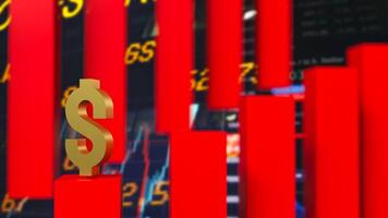The red dollar symbol on Business background 3d rendering. photo