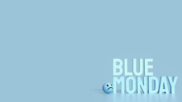 The Blue money text and sad emotion image 3d rendering. photo